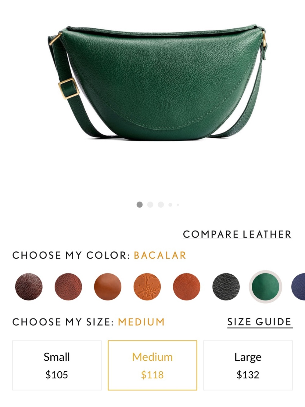 Portland leather koala sling bag